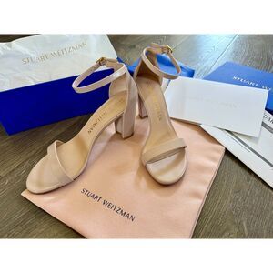Stuart Weitzman Nearly Nude Sandal Heel Leather Dolce 8.5 / 39 NEW w/Box & ALL!